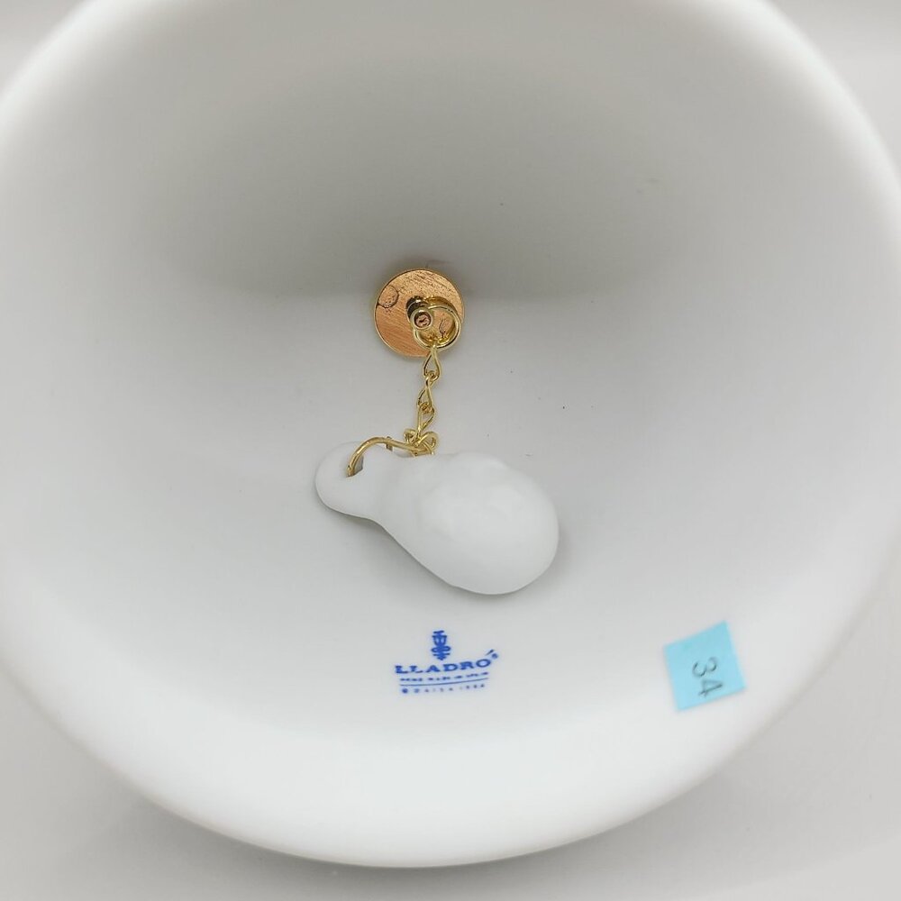 Lladro 1988 Christmas Bell Ornament Box & Certificate Porcelain Santa Reindeer - Picture 8 of 11